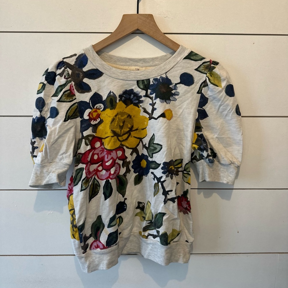 T.La Gray and Blue Knit Top